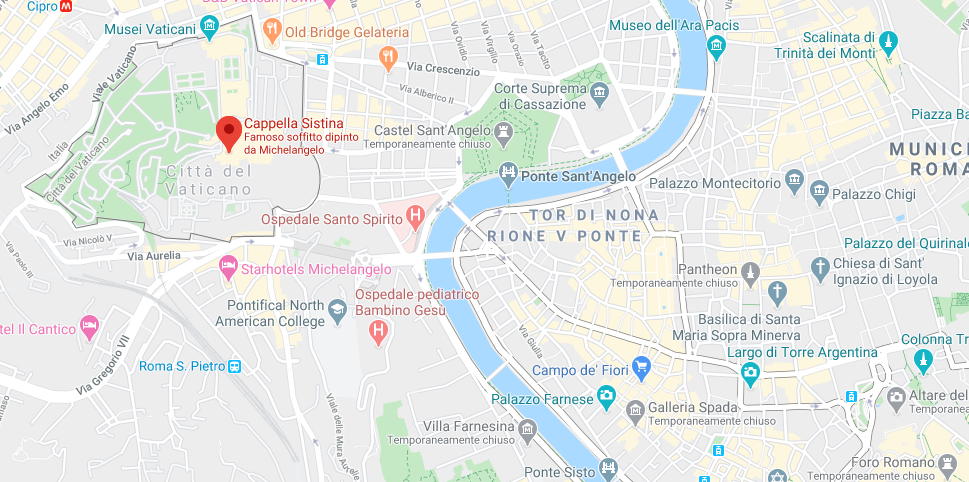 google map cappella sistina
